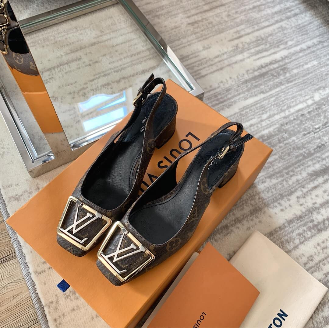 Louis Vuitton 5.5cm Monogram Madeleine Slingback Pump 1A646Z