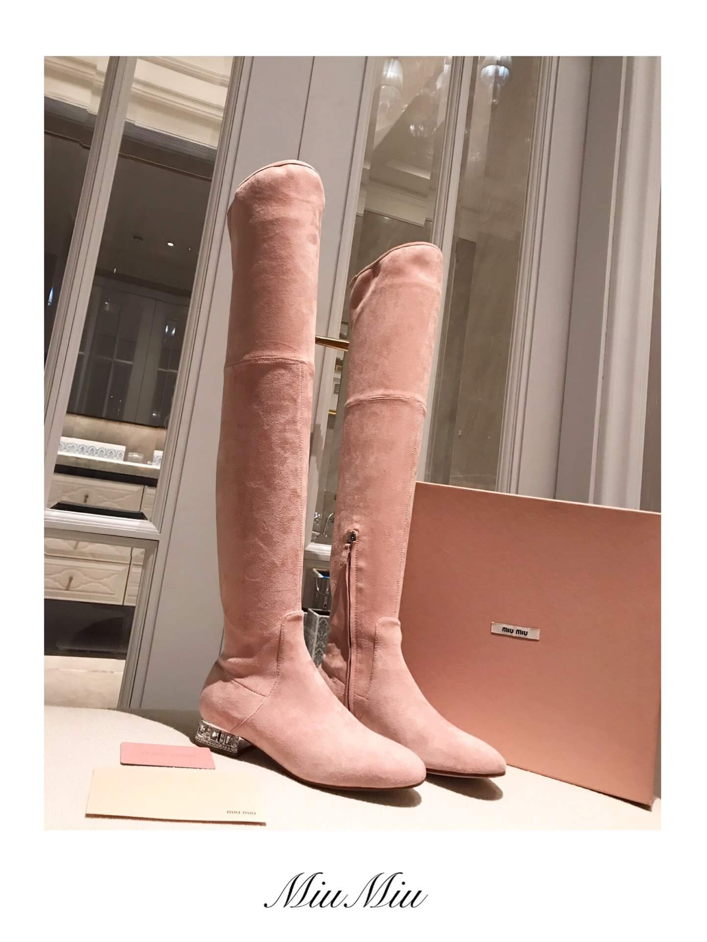 Miu Miu Hight Suede Boots 5W678G