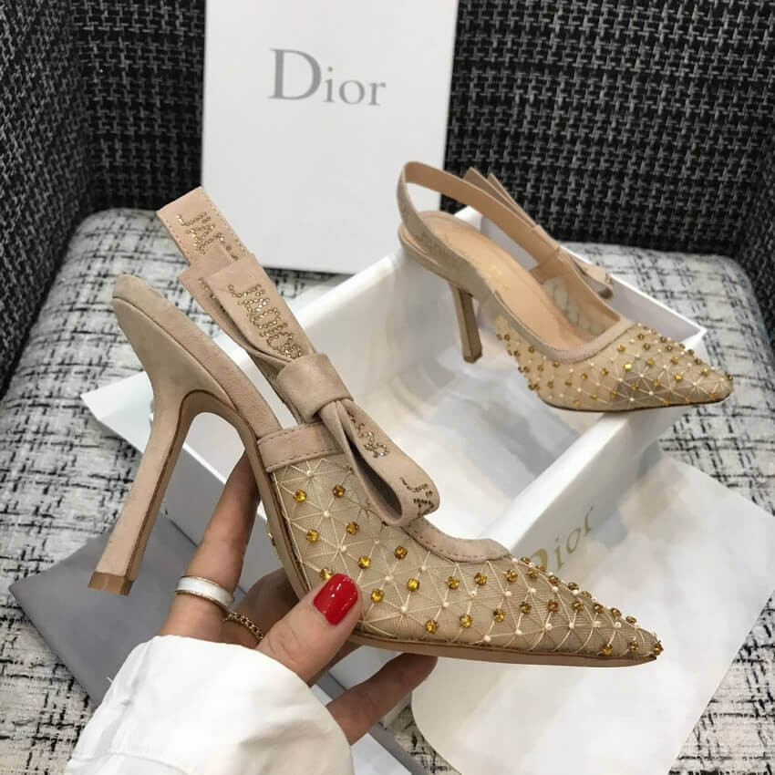 Dior Jadior Slingback Pump with Thread and Bead Embroidery P768