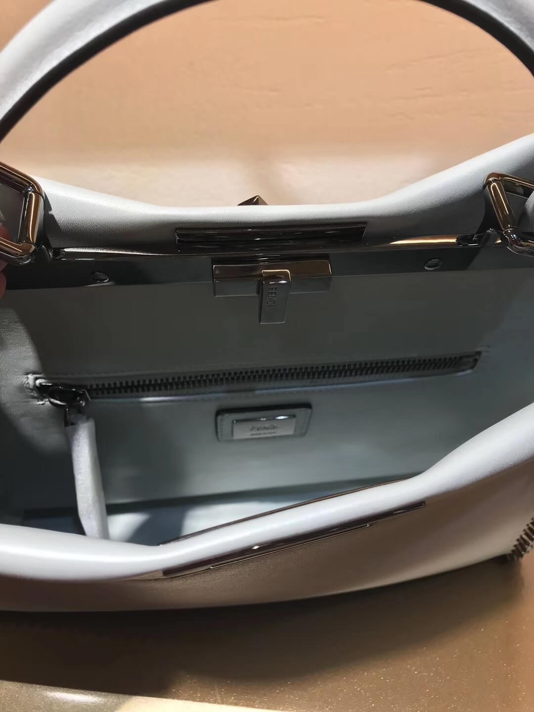 Fendi Peekaboo Medium with Metal-Plated Micro Studs 8BN290