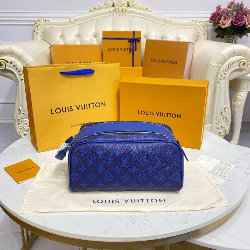 Louis Vuitton Dopp Kit Toilet Pouch M30849 Cobalt Blue