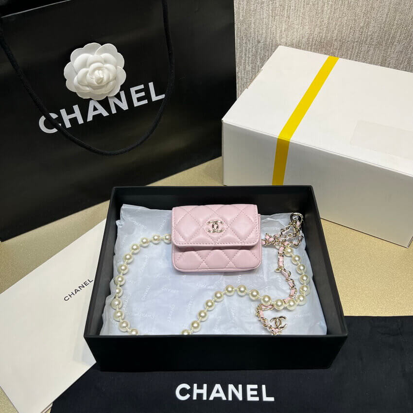 Chanel Lambskin Belt Bag AP2654 Pink