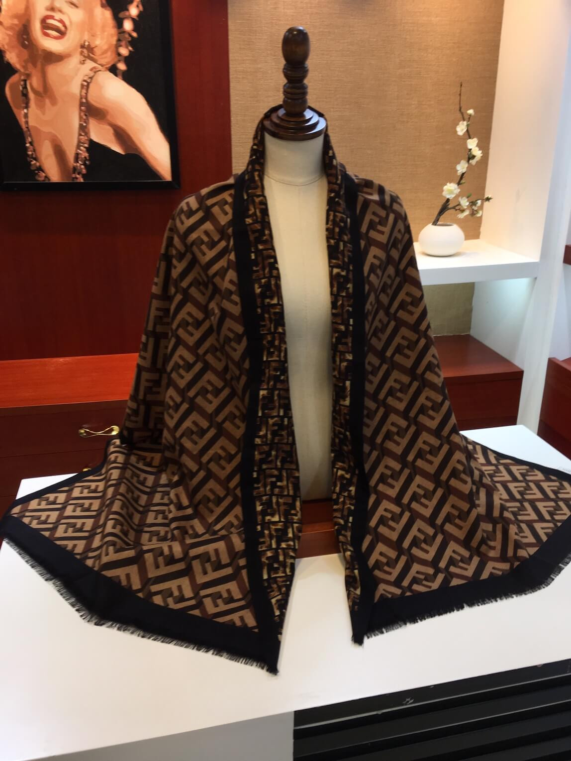 Fendi Cashmere FF Maxi Stole 890A