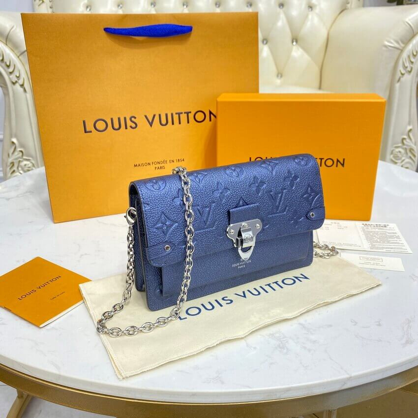 Louis Vuitton Vavin Chain Wallet M59077 Navy Nacre