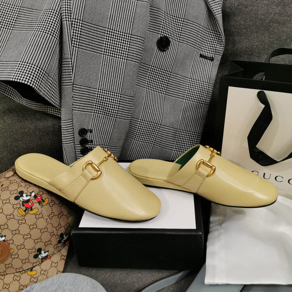 Gucci Leather Slipper 604075 Beige