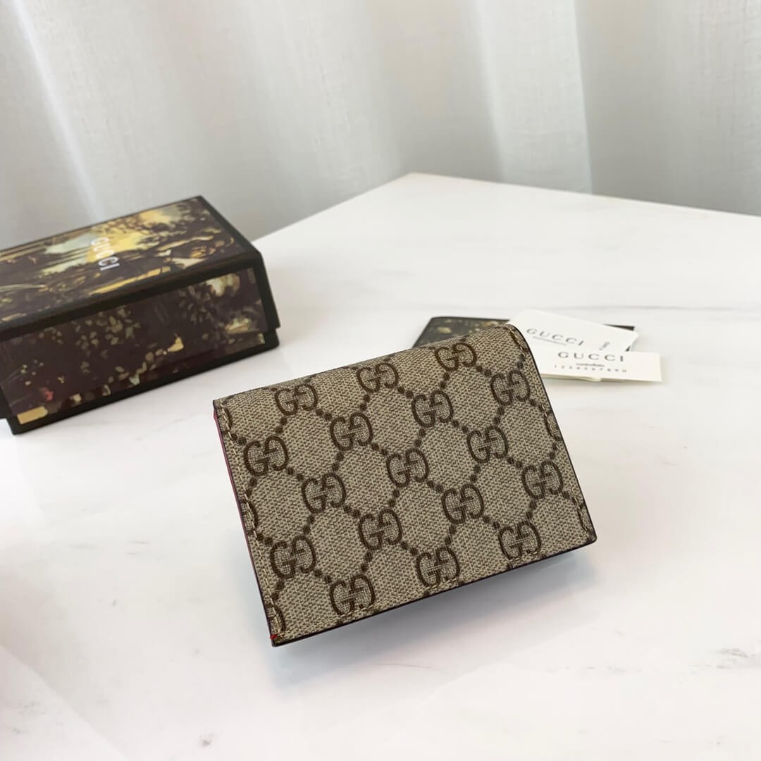 Gucci GG Supreme Card Case Wallet With Cherries 476050