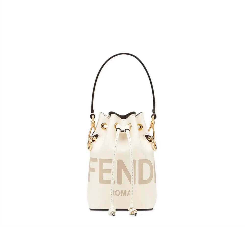 Fendi Mon Tresor Mini Logo-Print Leather Bucket Bag 8BS010