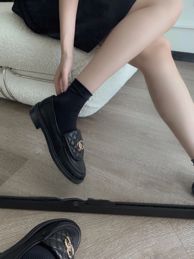 Chanel Black Lambskin Loafer G36646