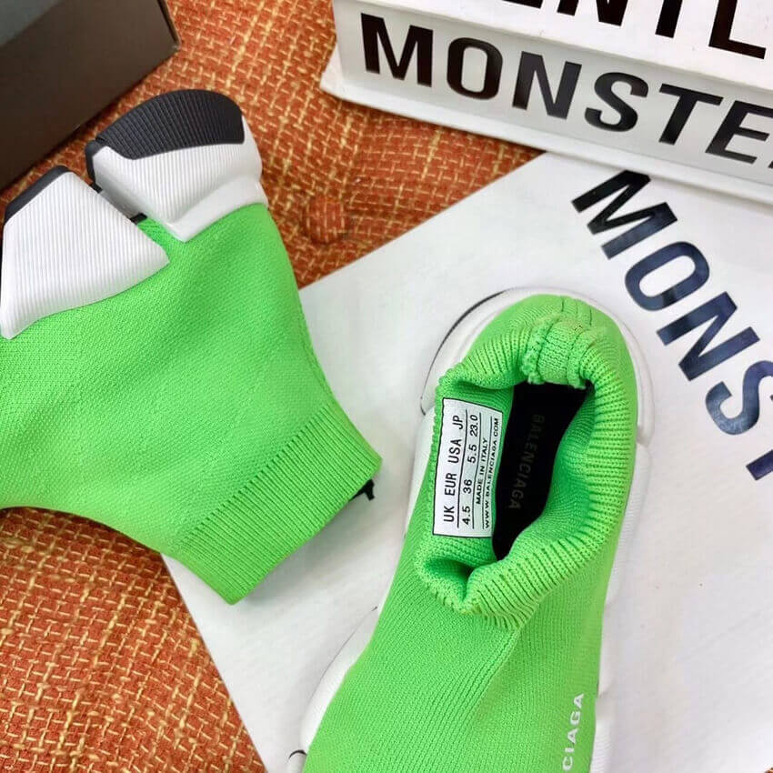 Balenciaga Speed 2.0 Knit Sock Sneakers 617239 Green
