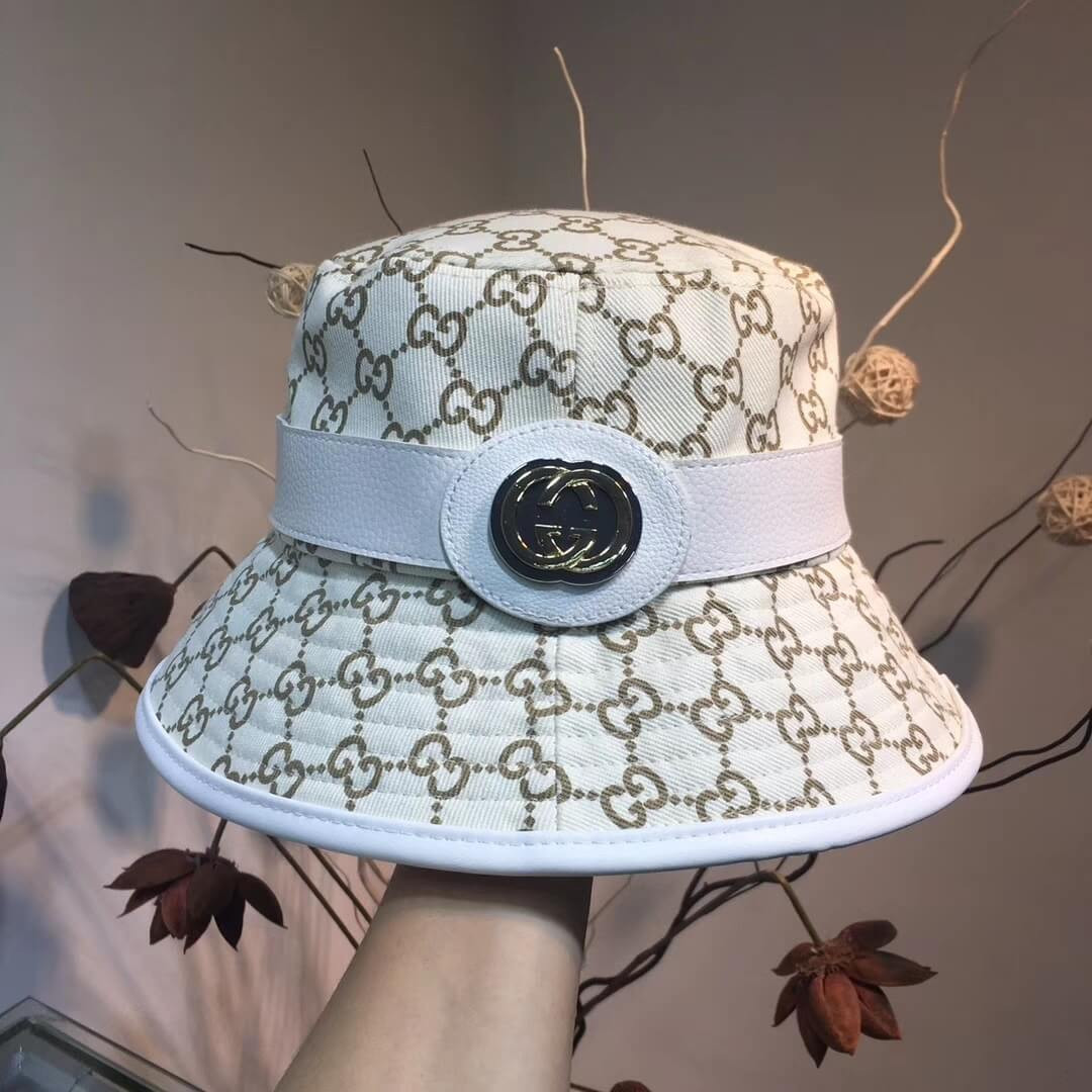 Gucci GG Canvas Bucket Hat With Double G 576587