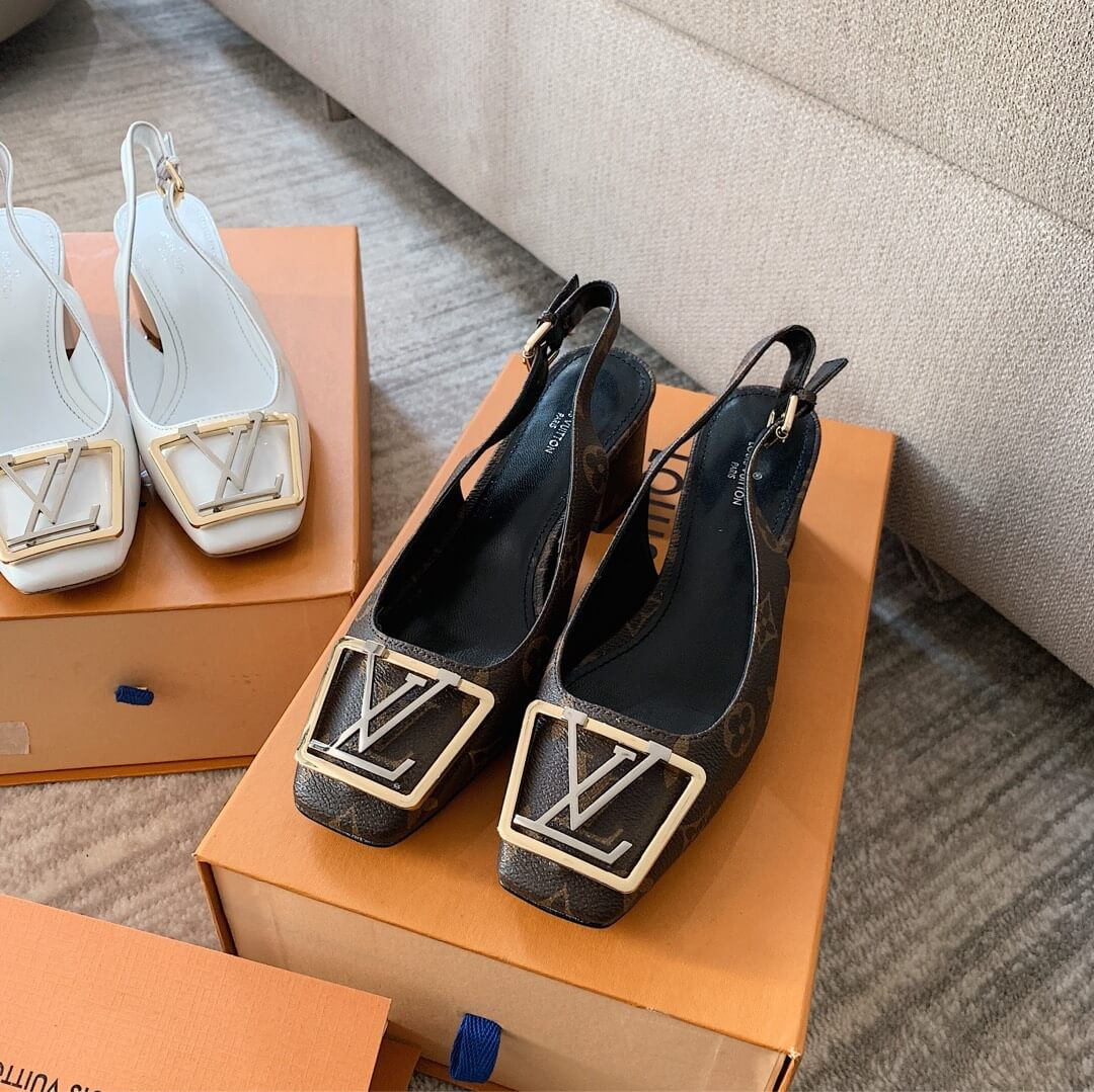 Louis Vuitton 5.5cm Monogram Madeleine Slingback Pump 1A646Z