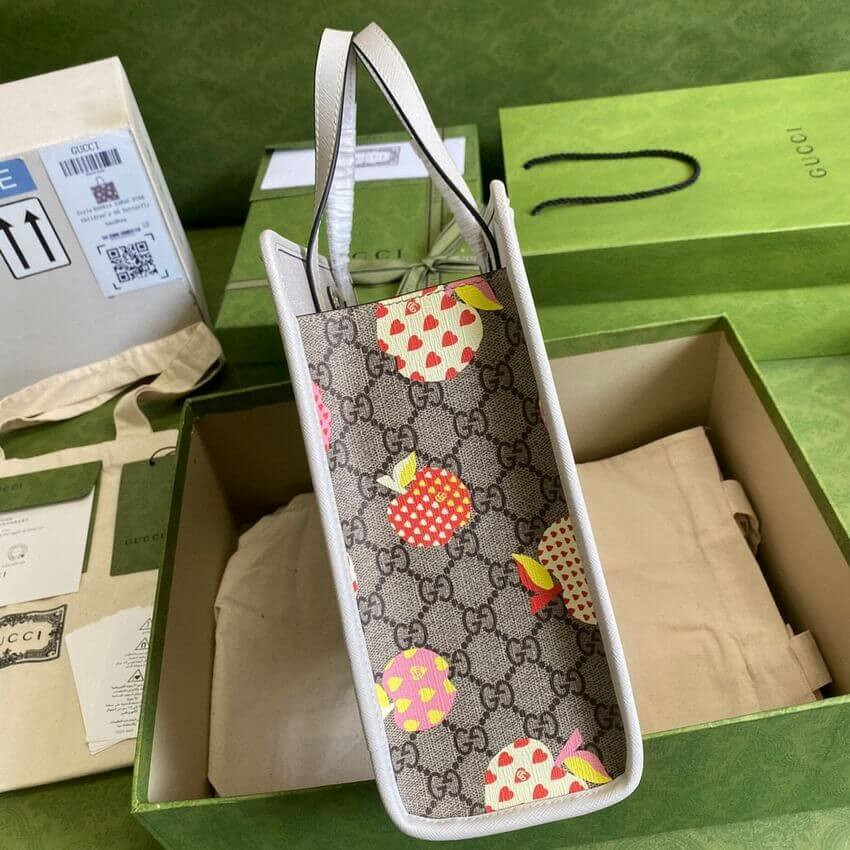Gucci Childrens GG Heart Apple Pattern Tote 605614