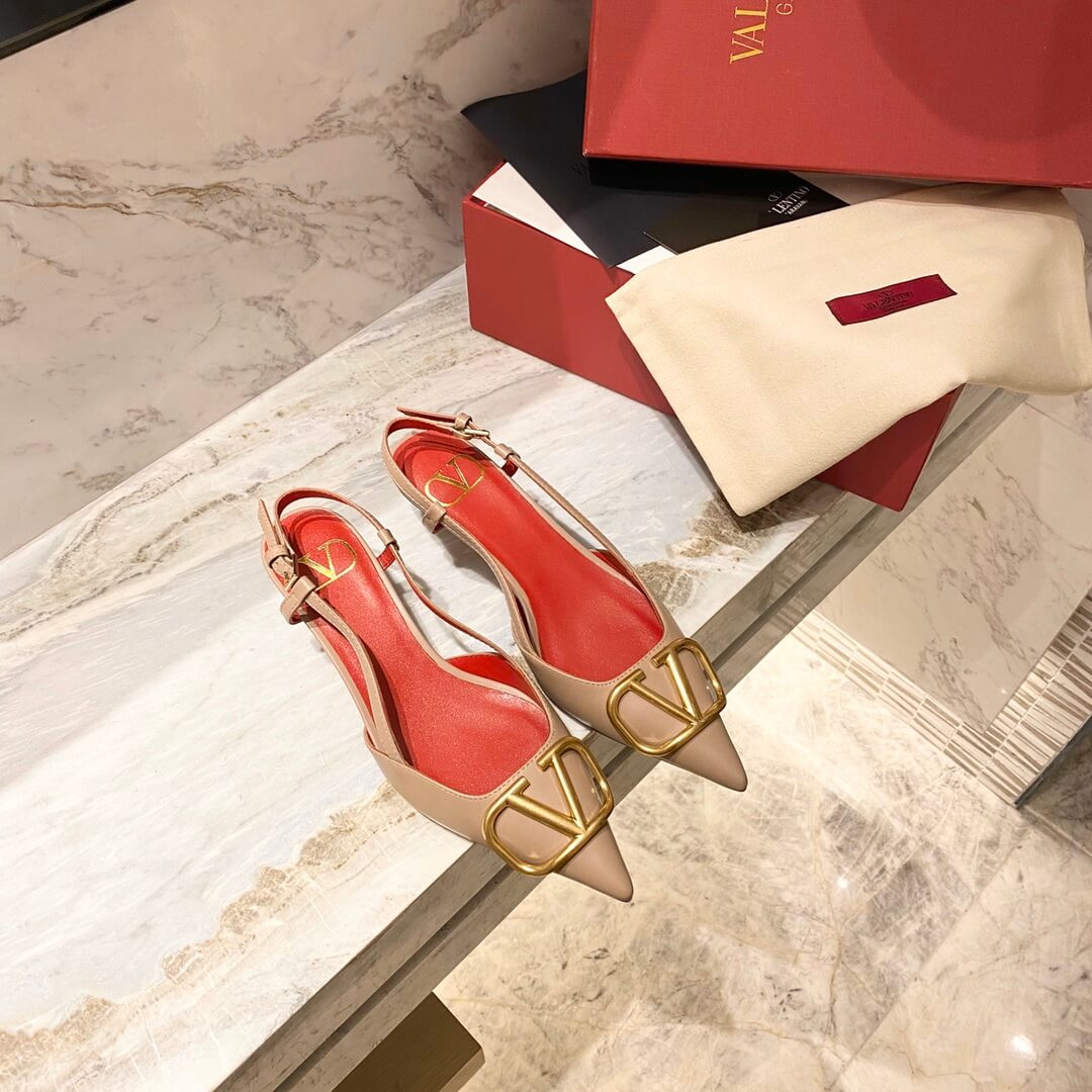 Valentino Garavani Vlogo Calfskin Slingback Pump 50mm SW2S0Q70