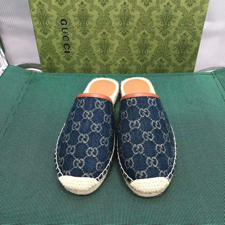 Gucci Jacquard GG Denim Slipper