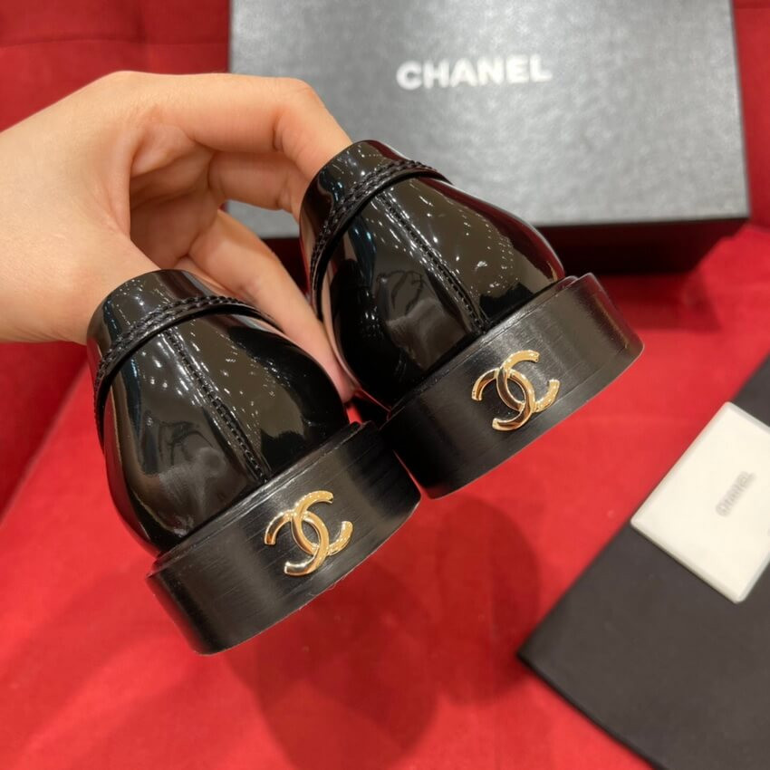 Chanel Patent Calfskin Loafers Black