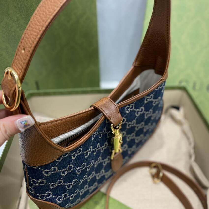Gucci Denim Jackie 1961 Small Shoulder Bag 636706