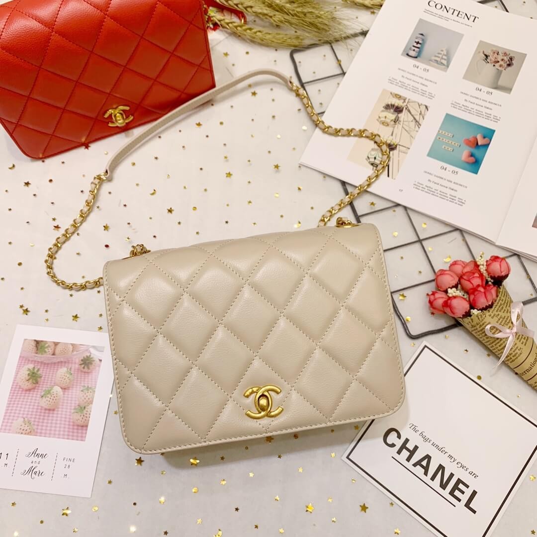 Chanel Calf Leather Single Flap Bag AS8869
