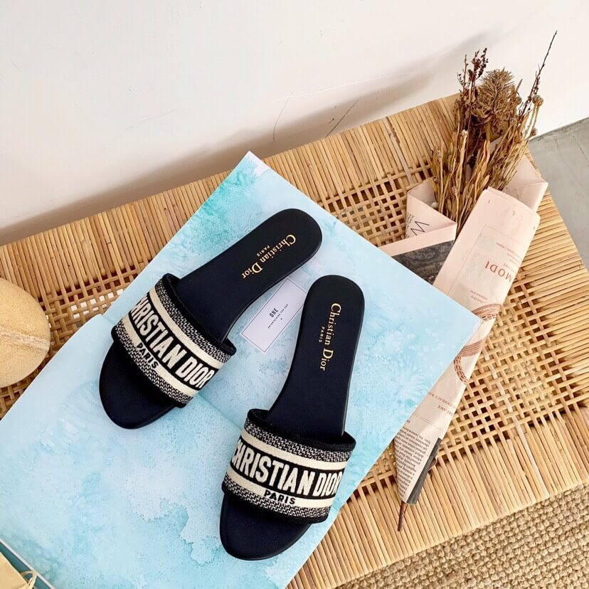 Dior Dway Mule In Embroidered Cotton KCQ301