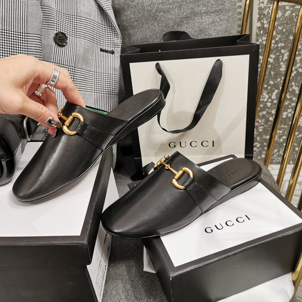 Gucci Leather Slipper 604075 Black
