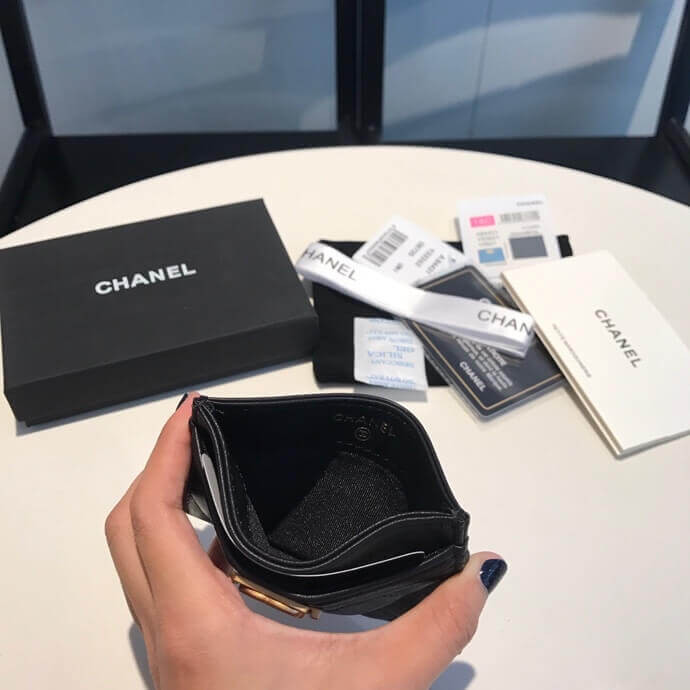 Chanel Sheepskin Boy Card Holder A84431