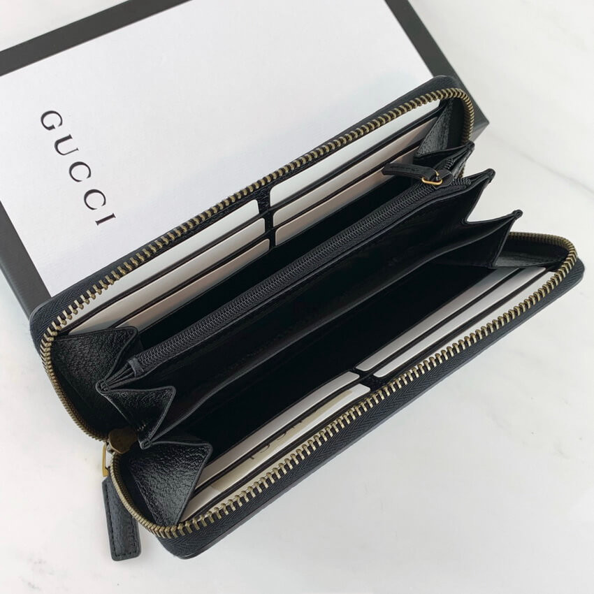 Gucci GG Marmont Metal-Free Tanned Leather Zip Around Wallet 428736