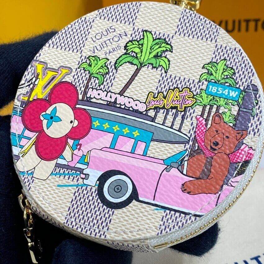 Louis Vuitton Damier Azur Round Coin Purse N60493