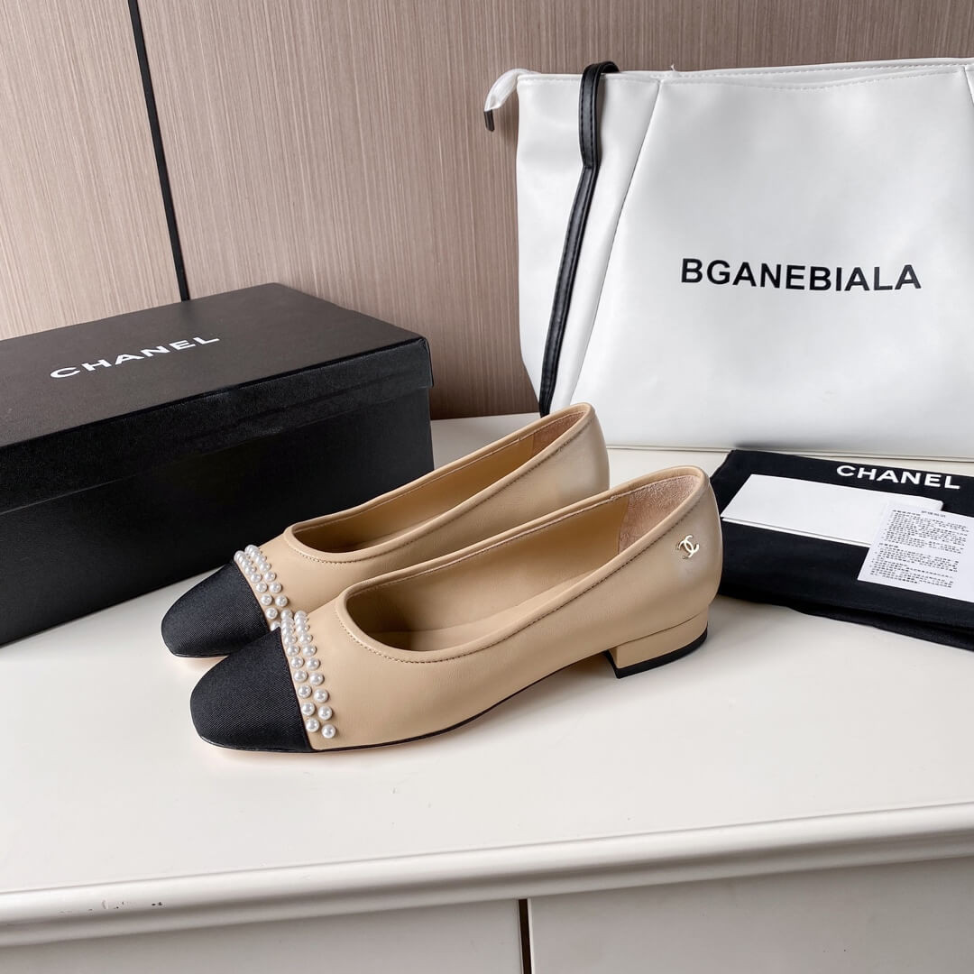 Chanel Pearl Embellished Ballerinas 36126