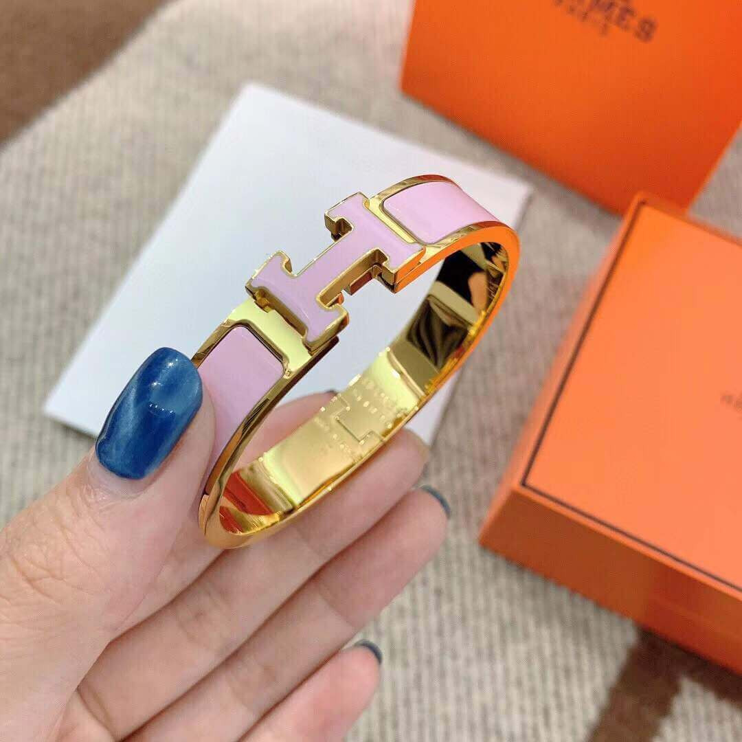 Hermes Narrow Clic Clac H Enamel Bracelet