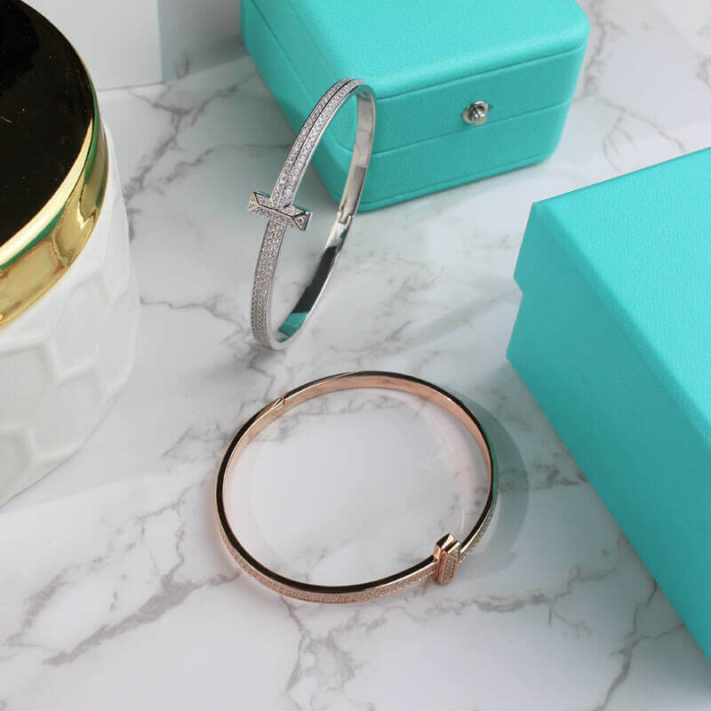 Tiffany & Co T1 Wide Diamond Hinged Bangle 11520