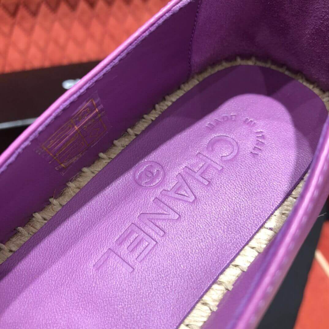 Chanel Lambskin Espadrilles G29762 Purple