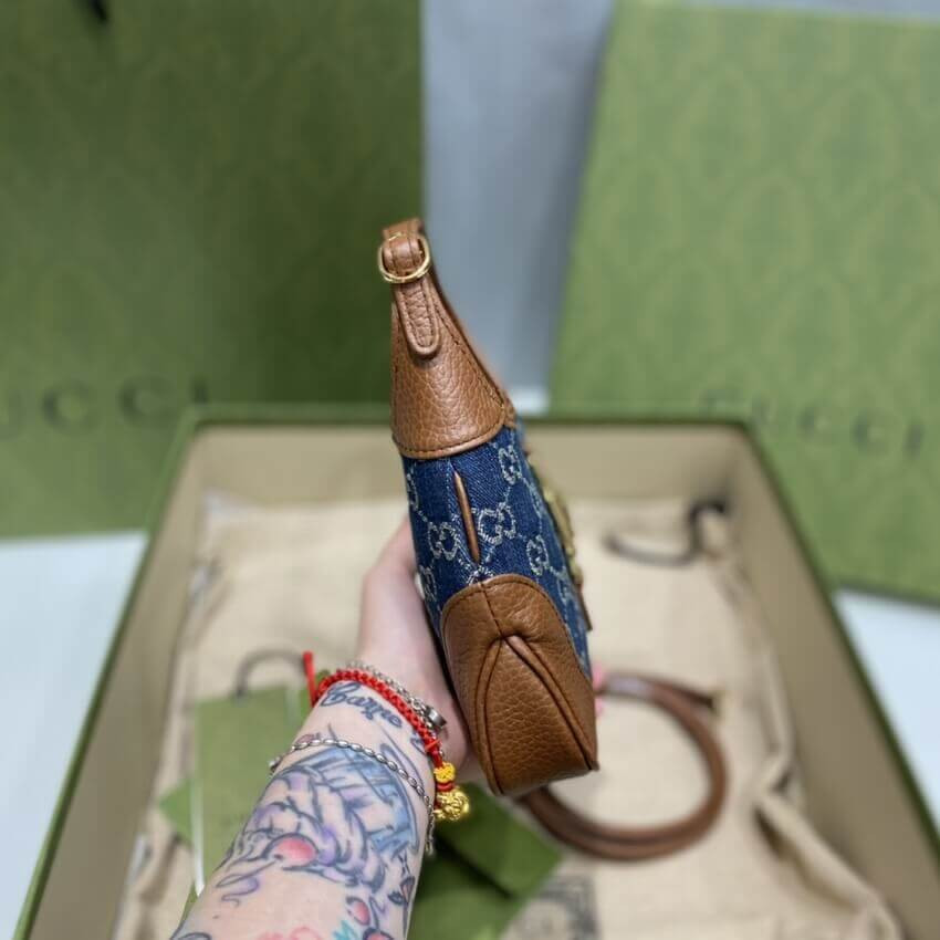 Gucci Denim Jackie 1961 Mini Shoulder Bag 637092