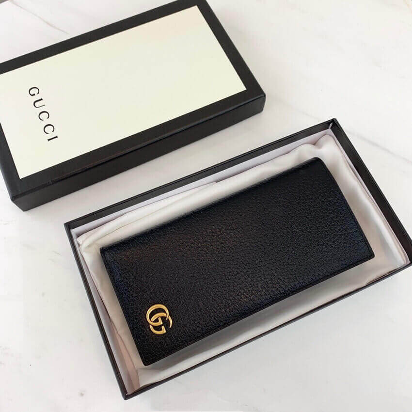 Gucci GG Marmont Metal-Free Tanned Leather Long Bi-Fold Wallet 428740