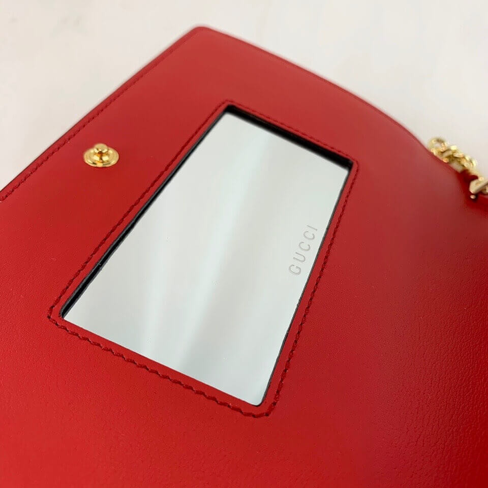 Gucci GG Apple Print Chain Card Case Wallet 634275