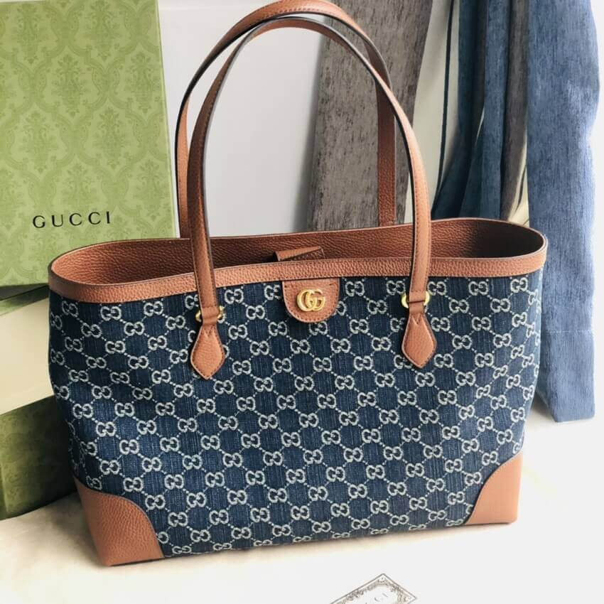 Gucci Denim Ophidia GG Medium Tote 631685