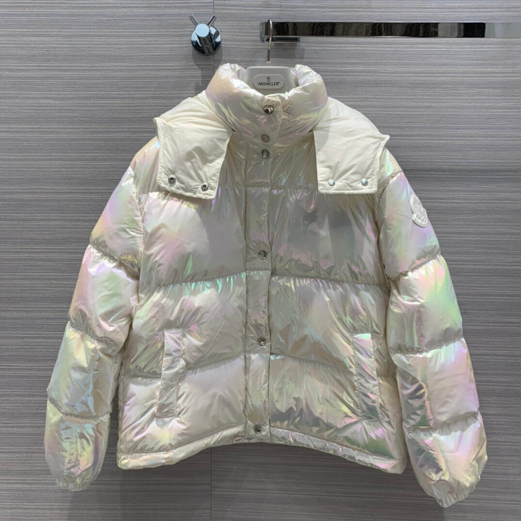 Moncler Daos Water Resistant Iridescent Hooded Down Puffer Coat