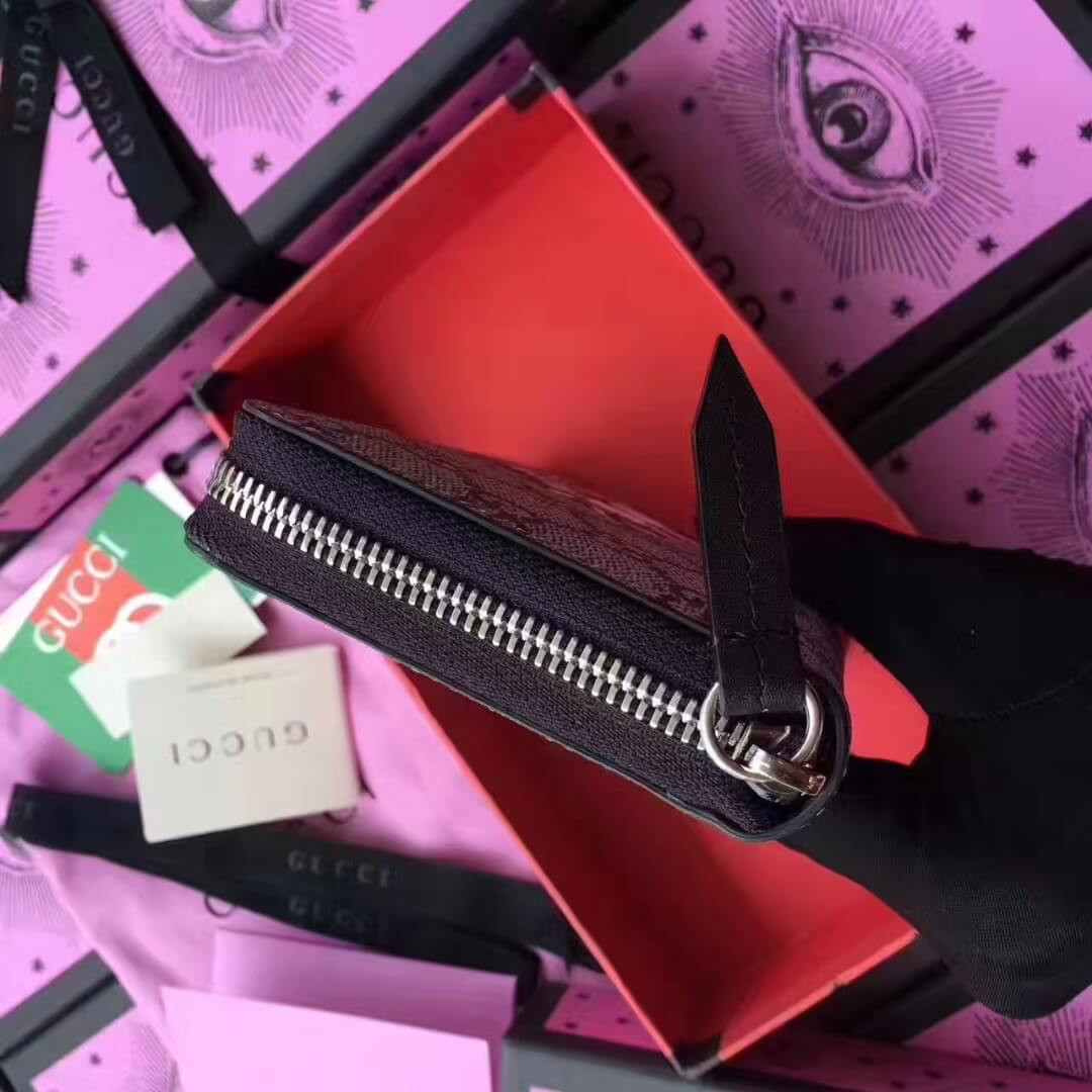 Gucci Angry Cat Print GG Supreme Zip Around Wallet 451273