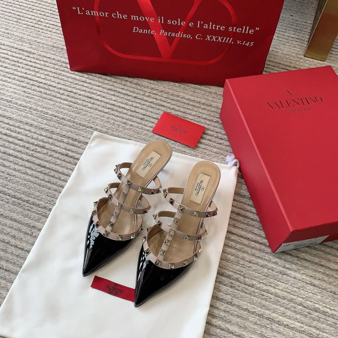 Valentino Rockstud Patent Leather Slingback Pump 50 mm A2020310