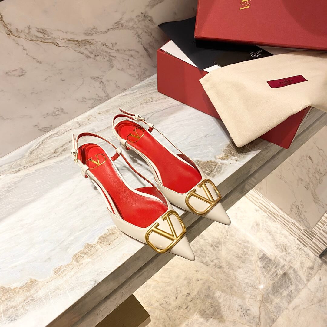 Valentino Garavani Vlogo Calfskin Slingback Pump 50mm SW2S0Q70