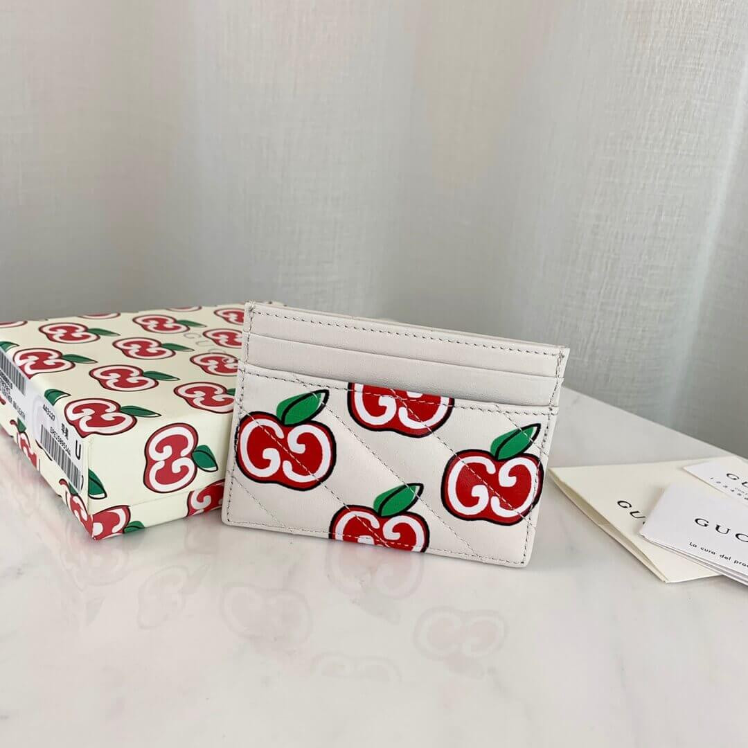 Gucci GG Apple Print GG Marmont Card Case 443127