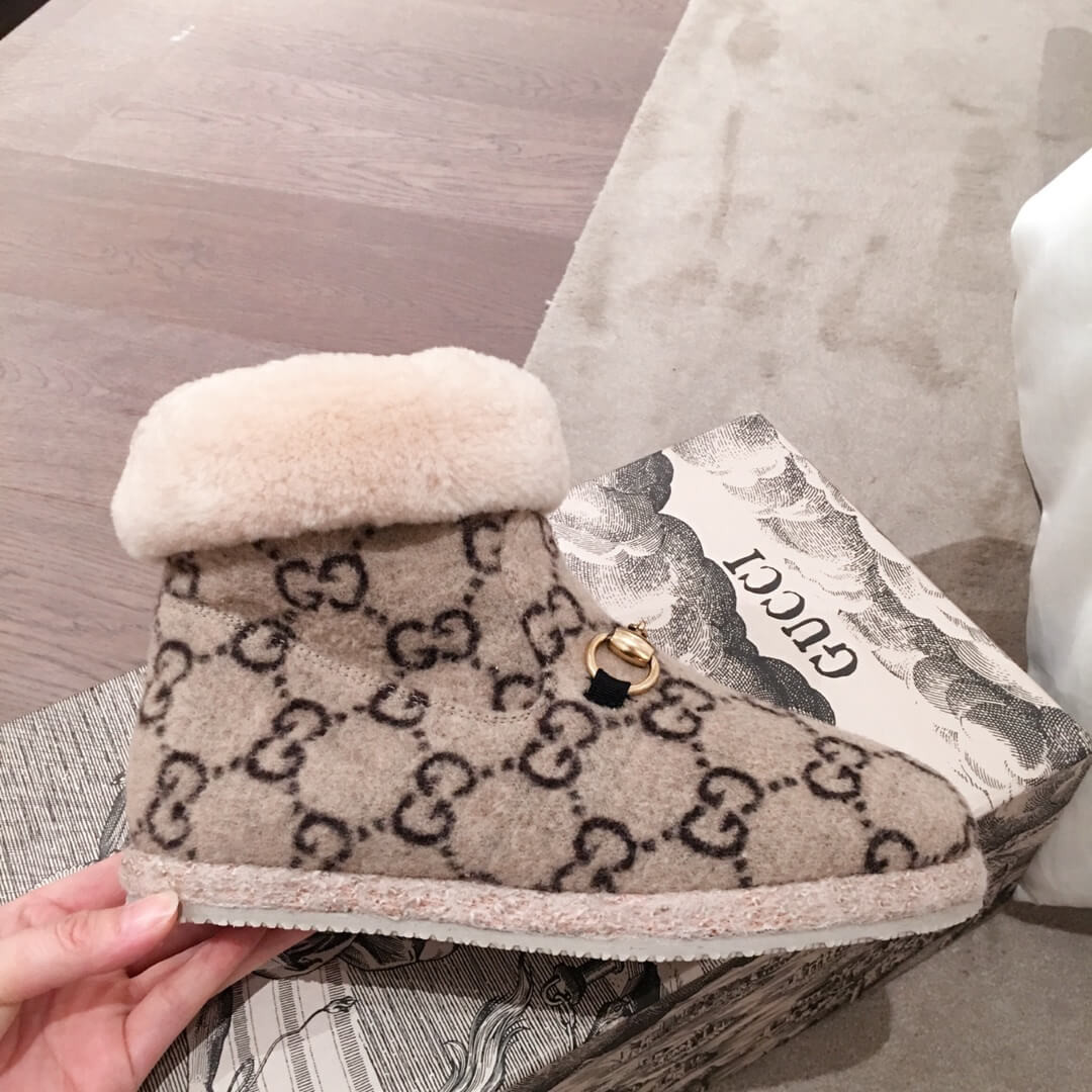 Gucci Fria GG Wool-Blend Ankle Boots 433868