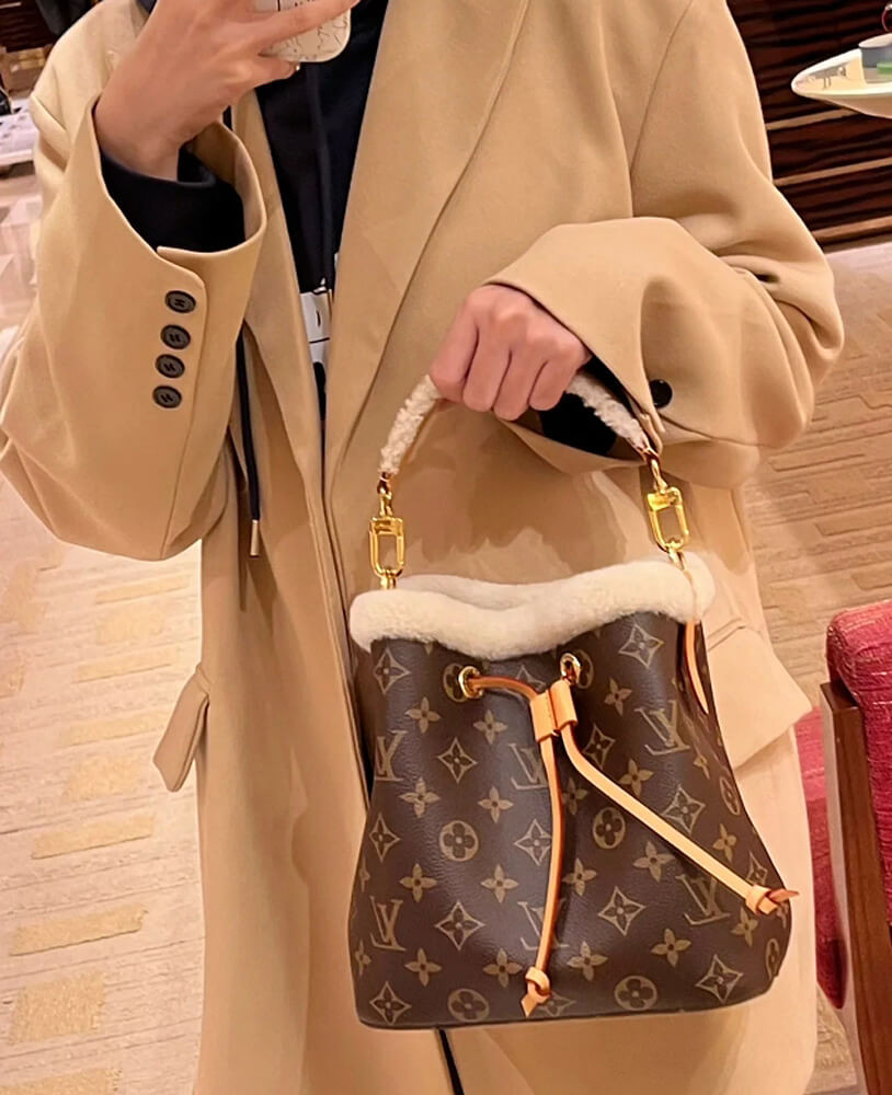 Louis Vuitton Monogram and Shearling Neonoe BB M46319