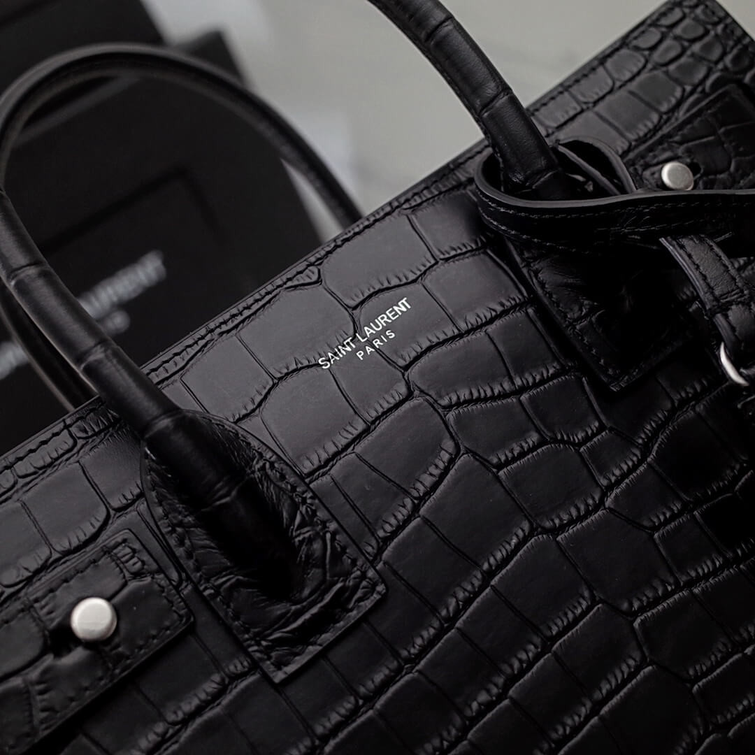 Saint Laurent Sac De Jour Souple Baby In Crocodile Embossed Leather 477477