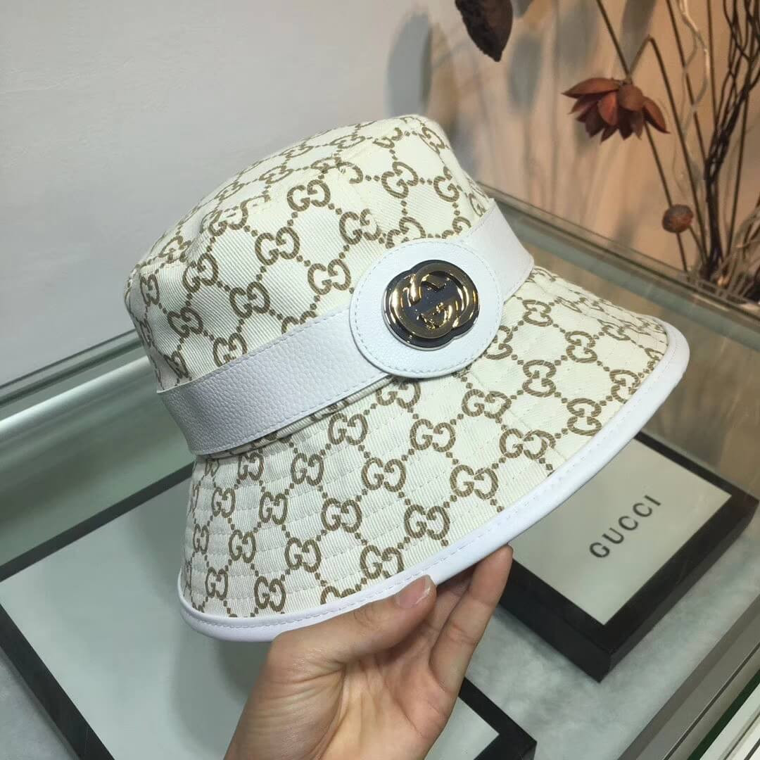 Gucci GG Canvas Bucket Hat With Double G 576587