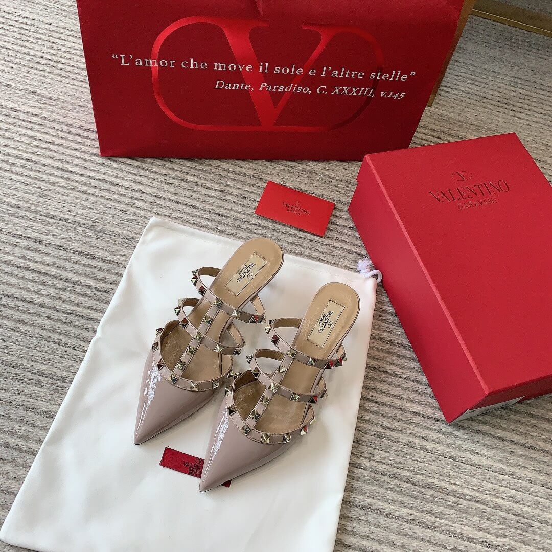 Valentino Rockstud Patent Leather Slingback Pump 50 mm A2020310