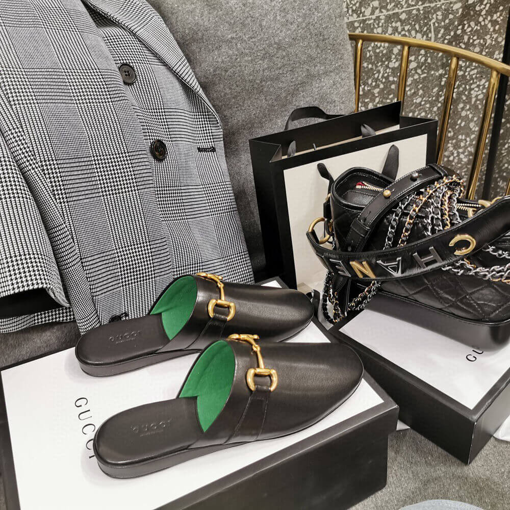 Gucci Leather Slipper 604075 Black