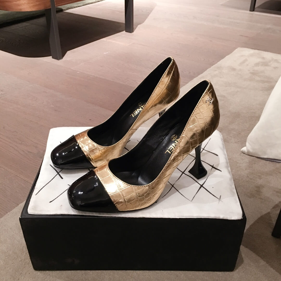 Chanel Crocodile Patent Pumps G35827