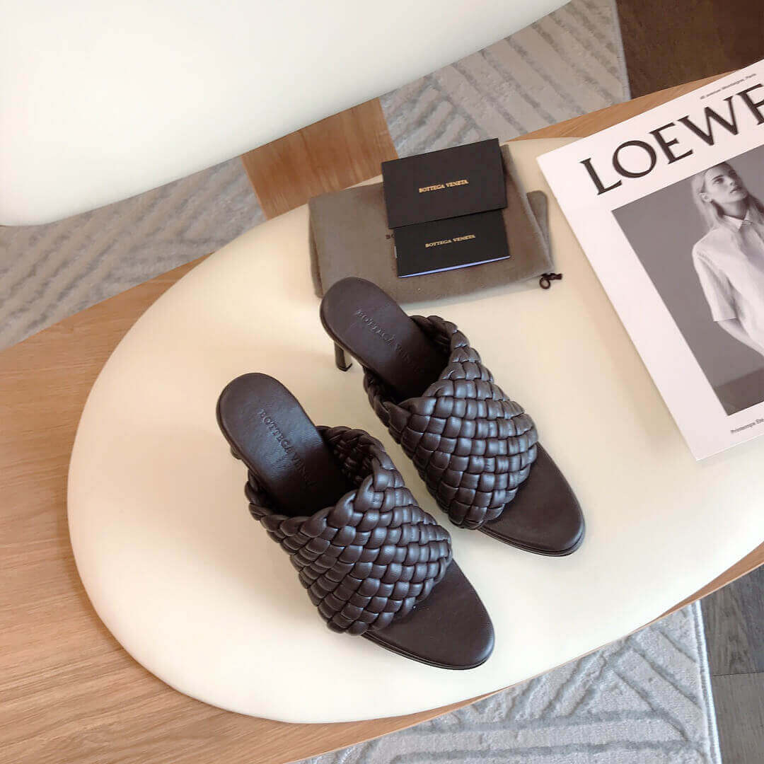 Bottega Veneta BV Curve Sandals 621340 Dark Coffee