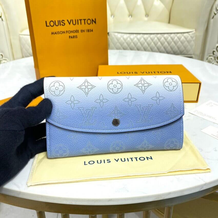 Louis Vuitton Iris Wallet in Blue Gradient Mahina Perforated Leather M60143