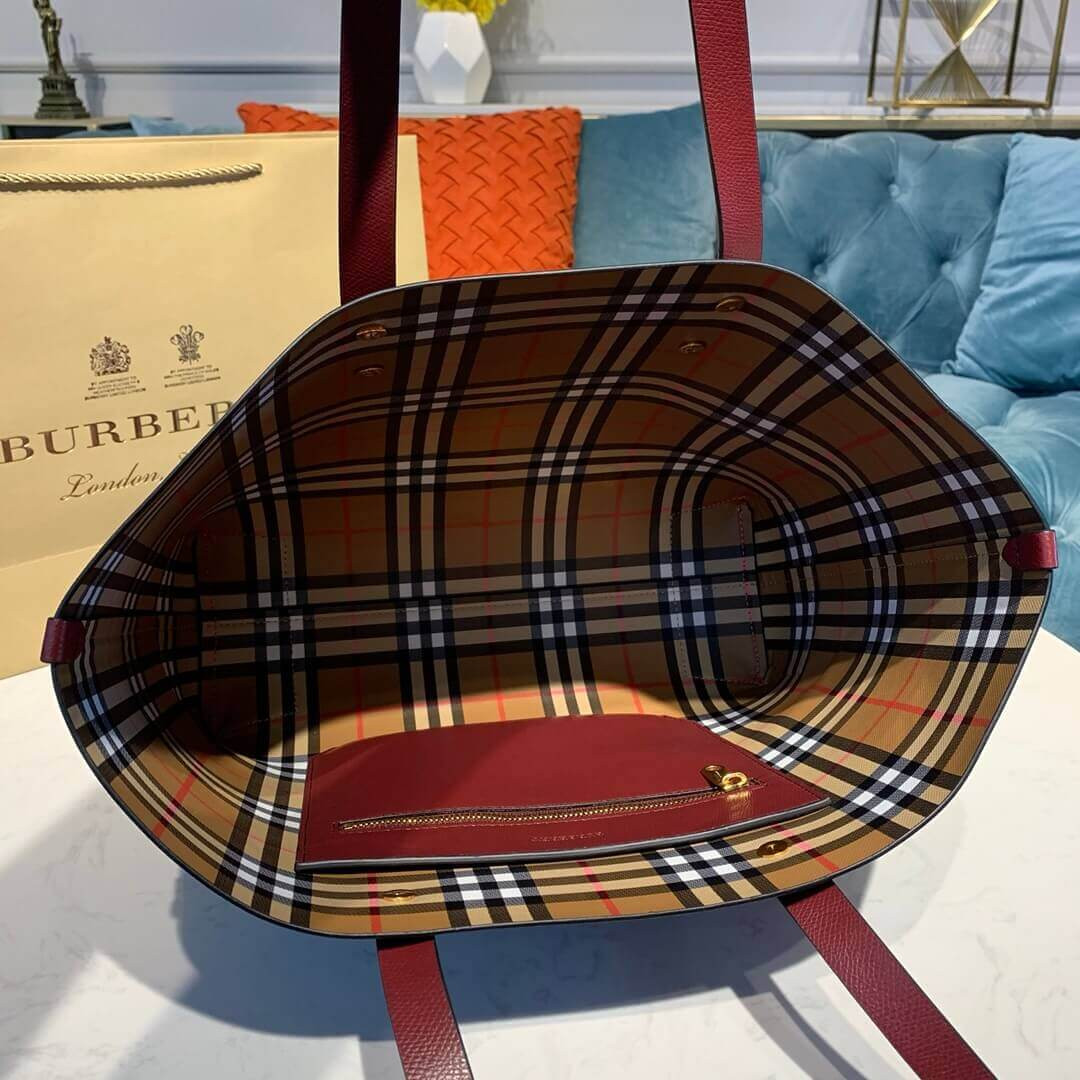 Burberry Small Embossed Crest Leather Tote 40802081