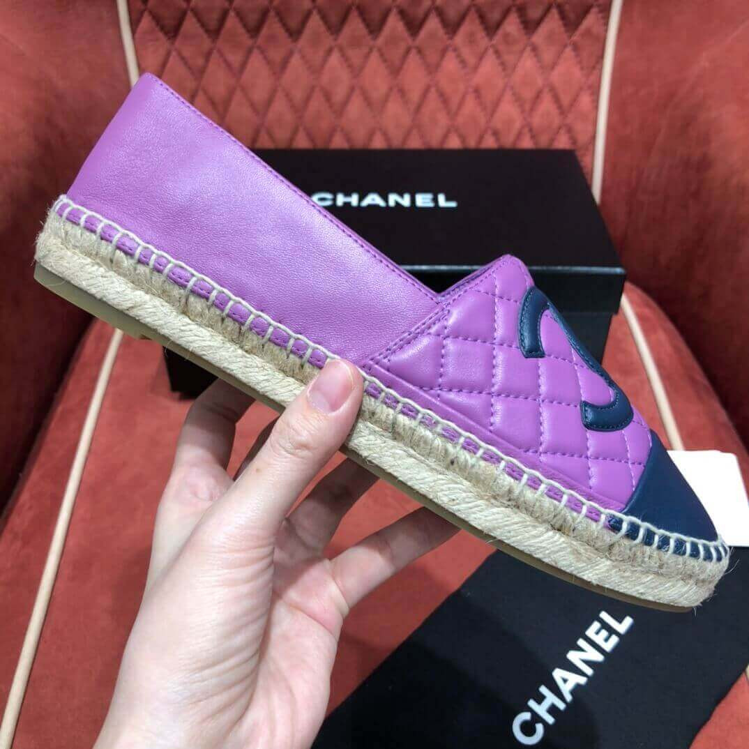Chanel Lambskin Espadrilles G29762 Purple